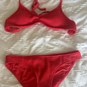 Aerie red bikini, S top, XS bottems